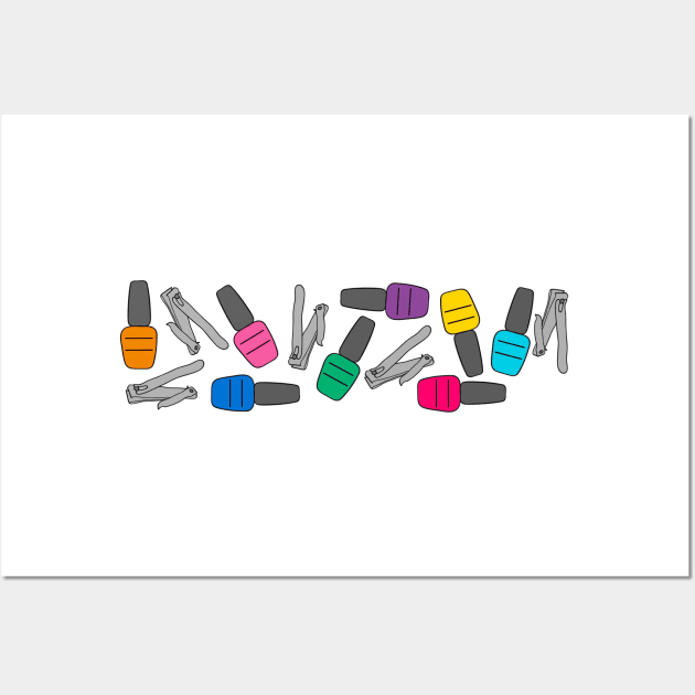 Colorful Nail tech, Nail Polish, nail Clippers Wall Art by PLLDesigns